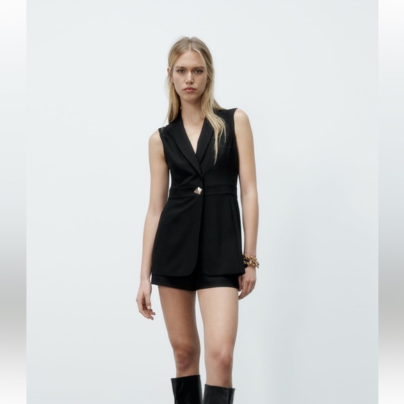Zara Golden Button Jumpsuit Blazer - Picture 1 of 8